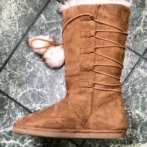 Brown Fur lined Snow boots JustFab size 9